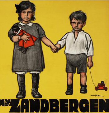 Affiche Zandbergen - Ma tot opvoeding van Weezen en andere Minderjarigen in het Huisgezin - 1915