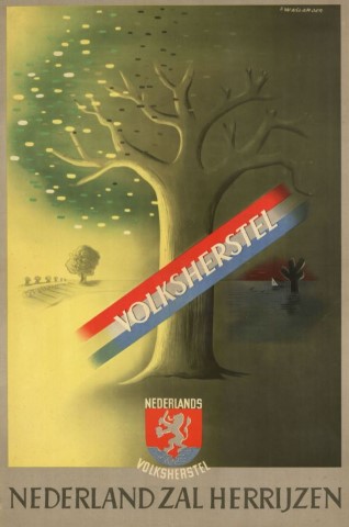Affiche van Nederlands Volksherstel uit 1945. 