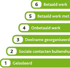 De participatieladder zoals die in Nederland gebruikt wordt. 