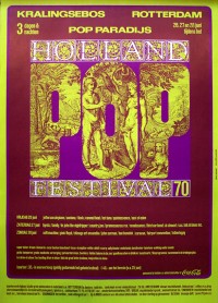 Affiche van het popfestival in het Kralingse bos in 1970. 