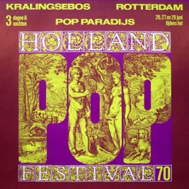 Affiche van het popfestival in het Kralingse bos in 1970. 