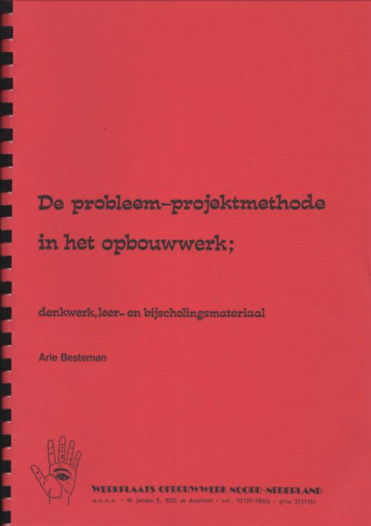 Voorkant van het rode boekje, waarin Arie Besteman de Probleem Project Methode in 1974 heeft uitgewe