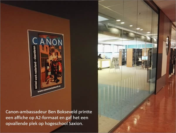 Affiche Canon sociaal werk op de hogeschool Saxion
