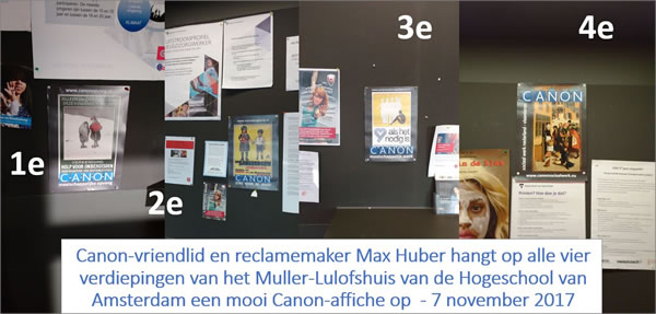 Affiches Canon sociaal werk op de HVA