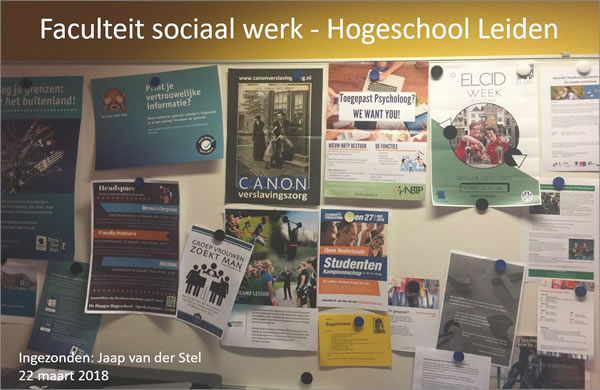 Affiche Canon verslavingszorg bij Faculteit sociaal werk - Hogeschool Leiden